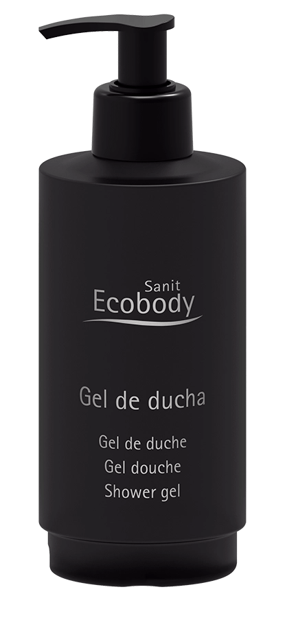 Imagen de producto Sanit ECOBODY LB (Línea Black) de la página de destino Línea Black Amenities.