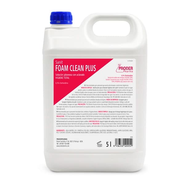 Producto-Sanit-Foam-Clean-Plus-garrafa-5l Imagen de muestra para garrafa de 5 litros de Sanit FOAM CLEAN PLUS.