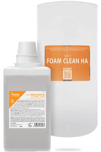 Imagen de dispensador PGS 1000 con jabón alimentario Sanit FOAM CLEAN HA. Para la vuelta al cole con Proderpharmacare.