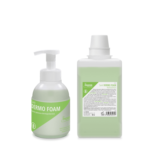 Página Info Sanit DERMO FOAM, espuma antiséptica para piel sana.
