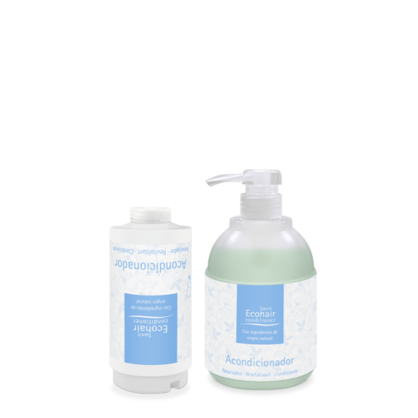 Página Info Sanit ECOHAIR CONDITIONER, espuma antiséptica para piel sana.